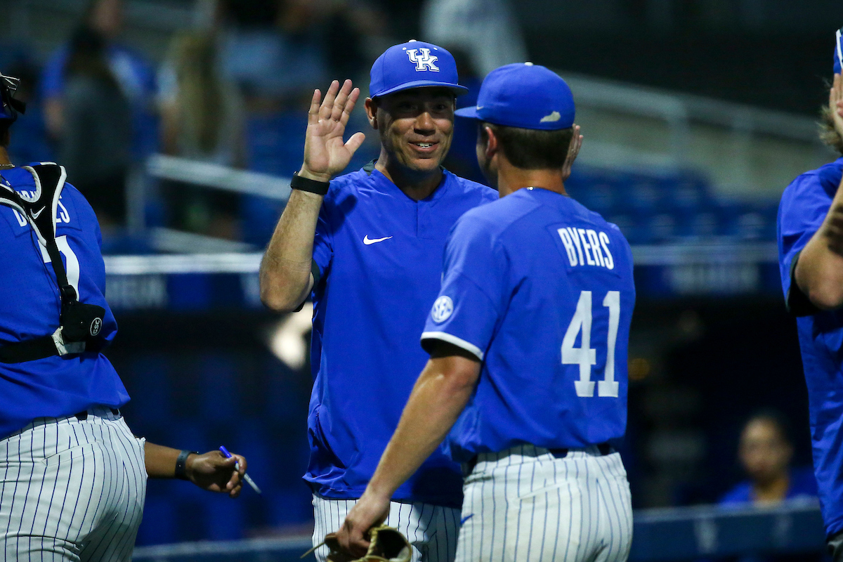 Coach Nick Mingione. Evan Byers.Kentucky defeats Tennessee Tech 13-0.Photo by Sarah Caputi | UK Athletics
