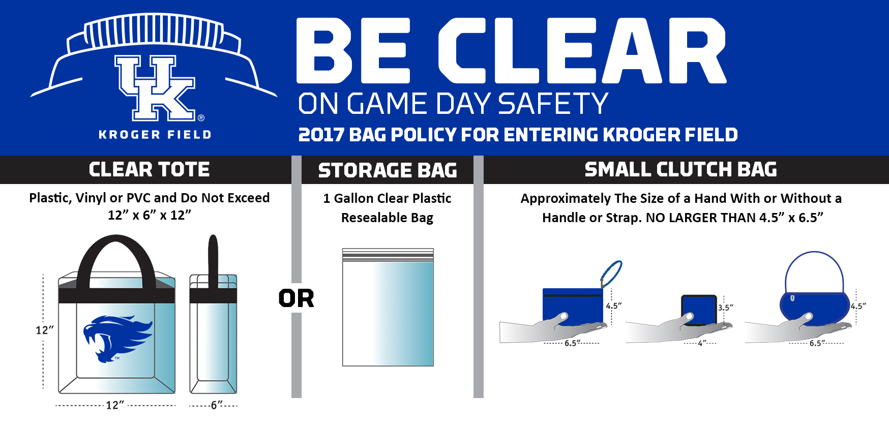 SEC Clear Bag Policy in Place for UK Football Home Opener