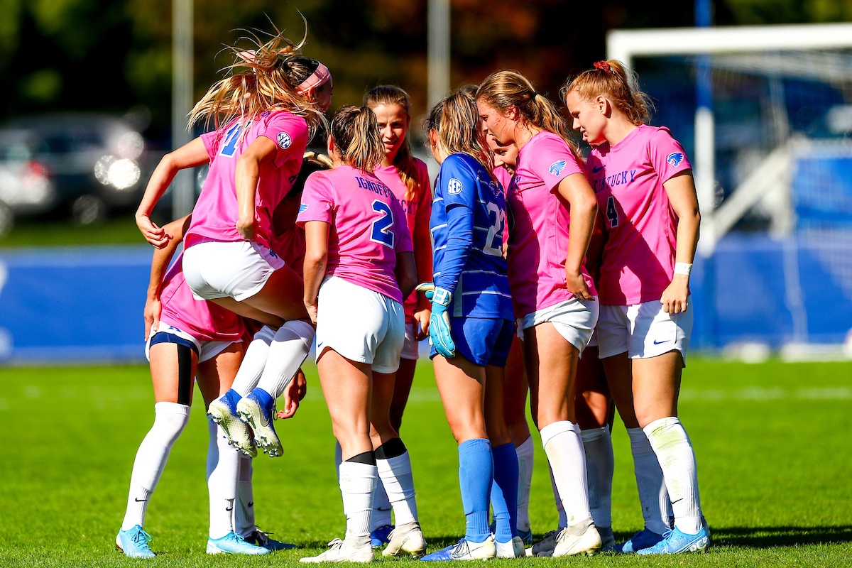 Huddle. 

Kentucky falls to Vanderbilt 0-1. 

Photo by Eddie Justice | UK Athletics