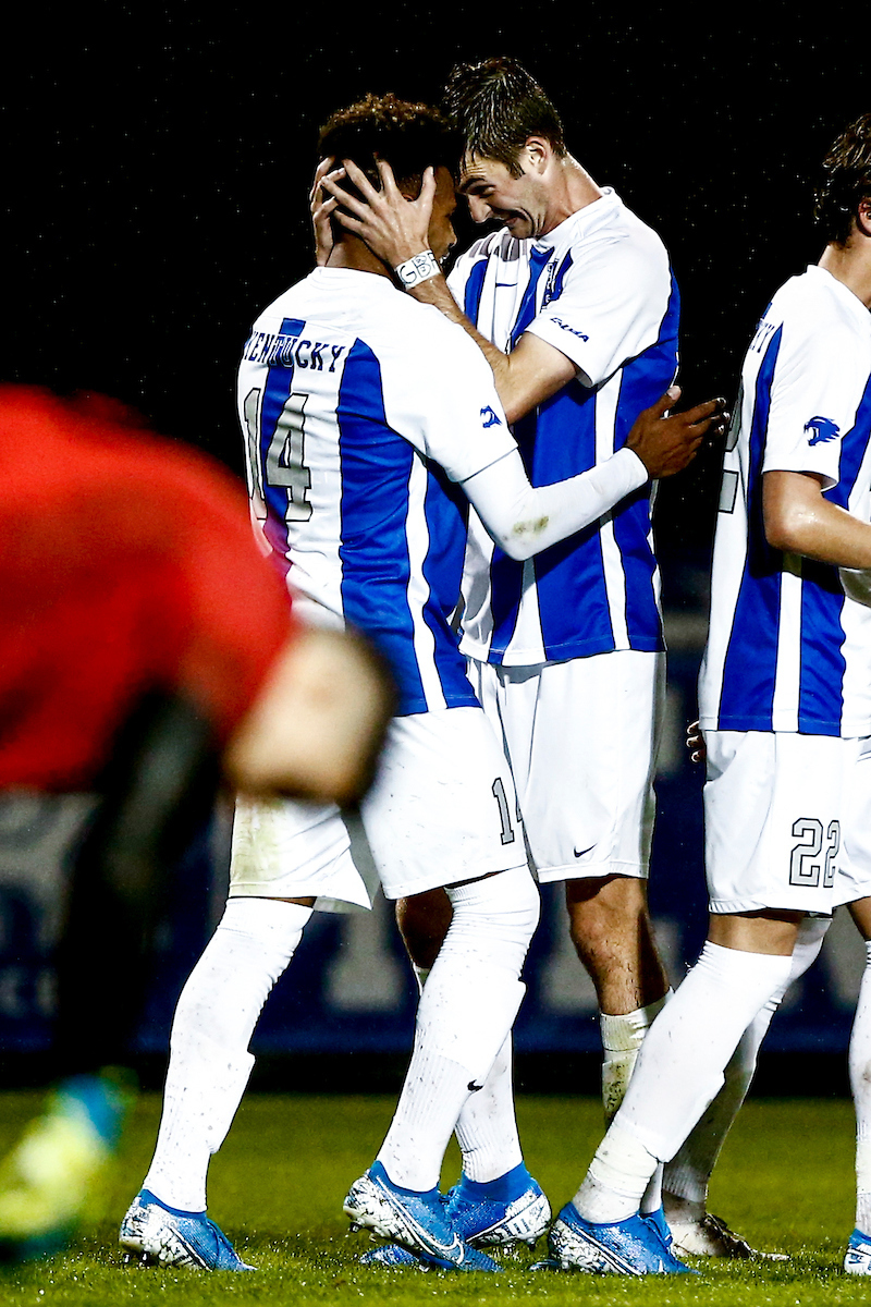 Celebration. 

Kentucky defeats Wright State University 7-1. 

Photo by Eddie Justice | UK Athletics