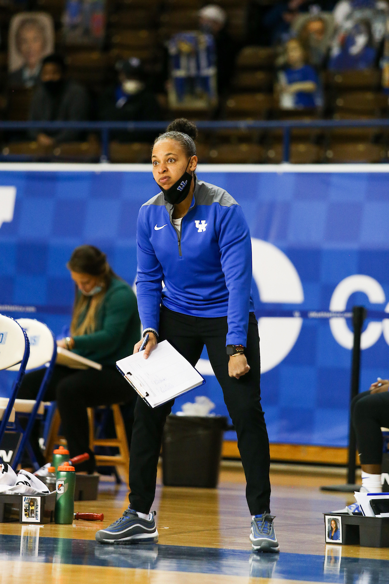 Coach Amber Smith.

Kentucky falls to South Carolina 75-70.

Photo by Hannah Phillips | UK Athletics