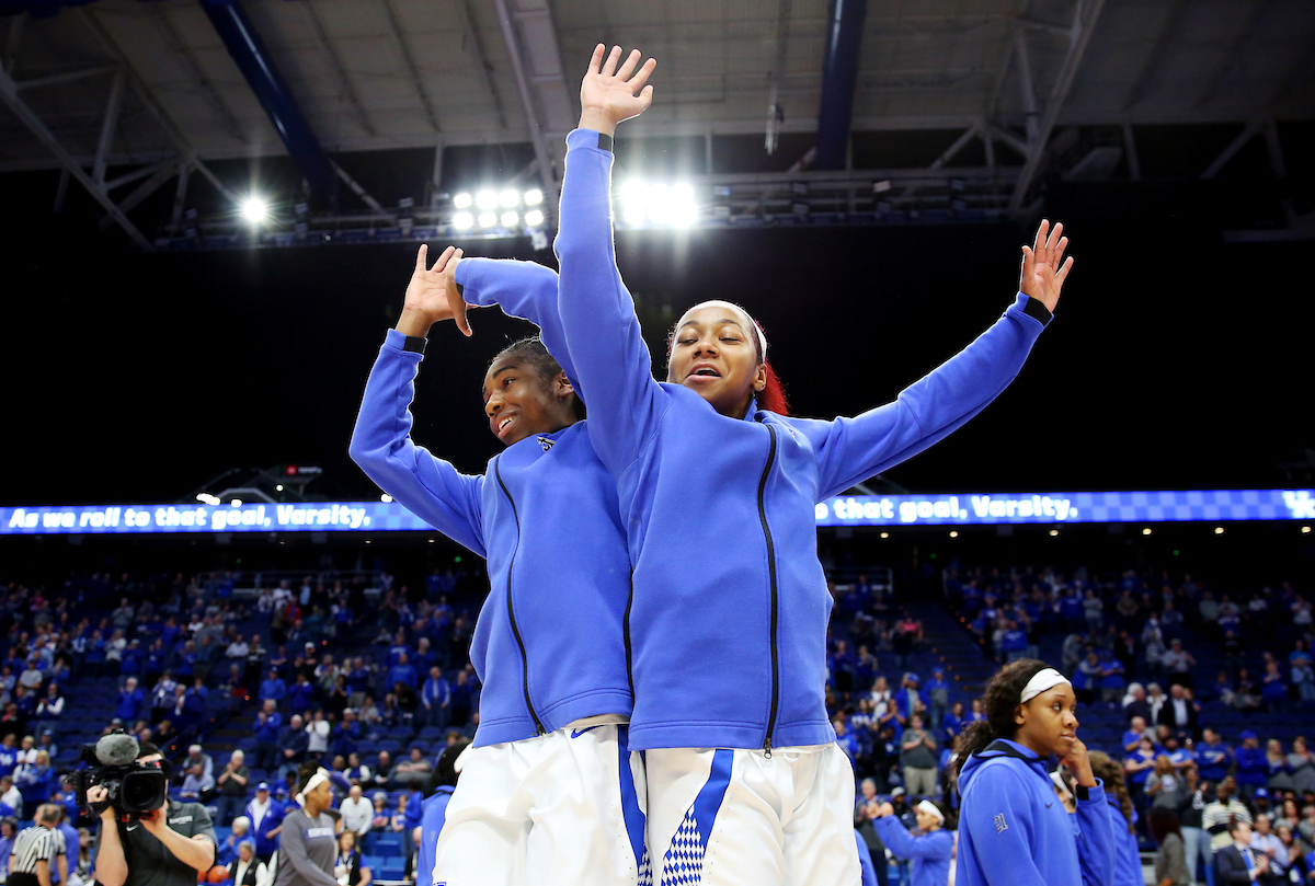 Jaida Roper, Taylor Murray

The UK Women's Basketball team beat Florida 62-51. 

Photo by Britney Howard | UK Athletics