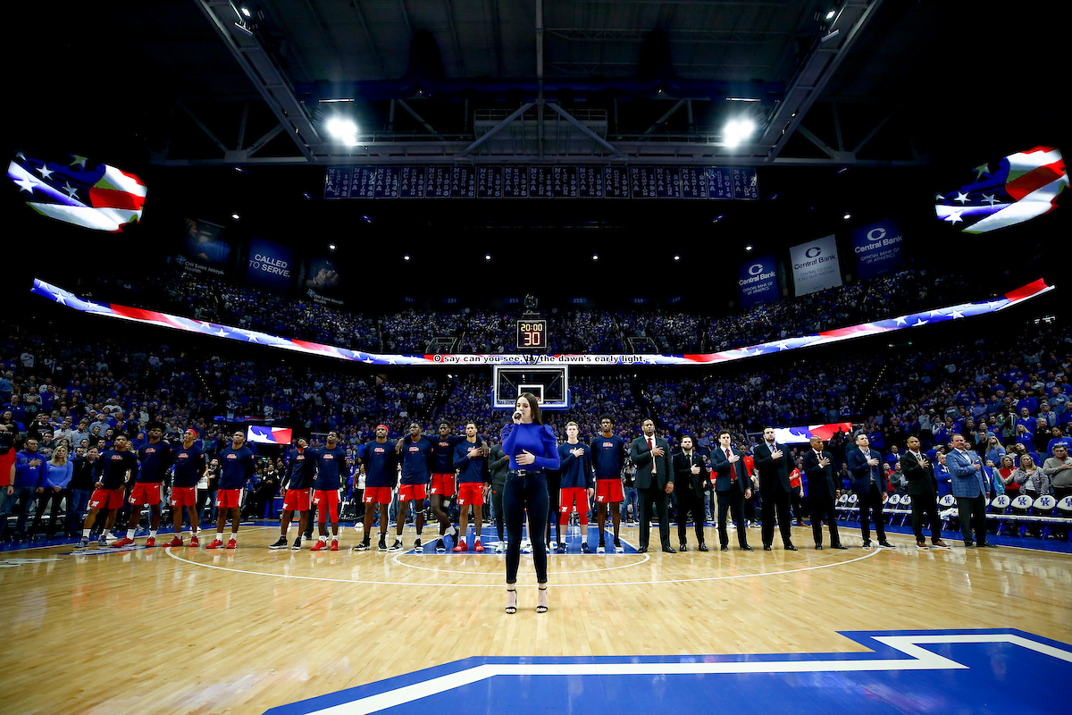 National Anthem.

UK beat Ole Miss 67-62.

Photo by Chet White | UK Athletics