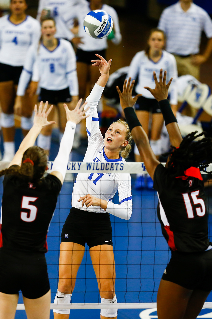 Alli Stumler.

UK defeats UofL 3-0.  

Photo by Hannah Phillips | UK Athletics