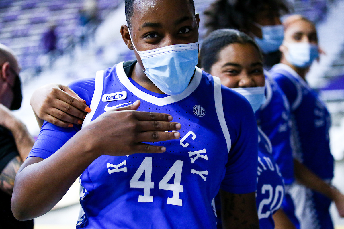 Dreuna Edwards.  

Kentucky beat Kansas State 60-49.

Photo by Eddie Justice | UK Athletics