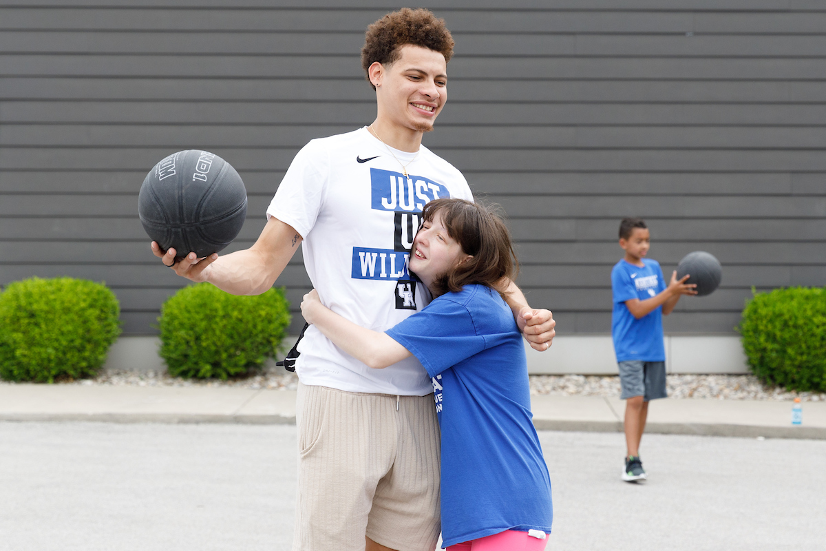 Kellen Grady.

Some of the Kentucky men's basketball team visited the Pillar Community Engagement Center on Tuesday in Crestwood, Kentucky.

Photo by Elliott Hess | UK Athletics