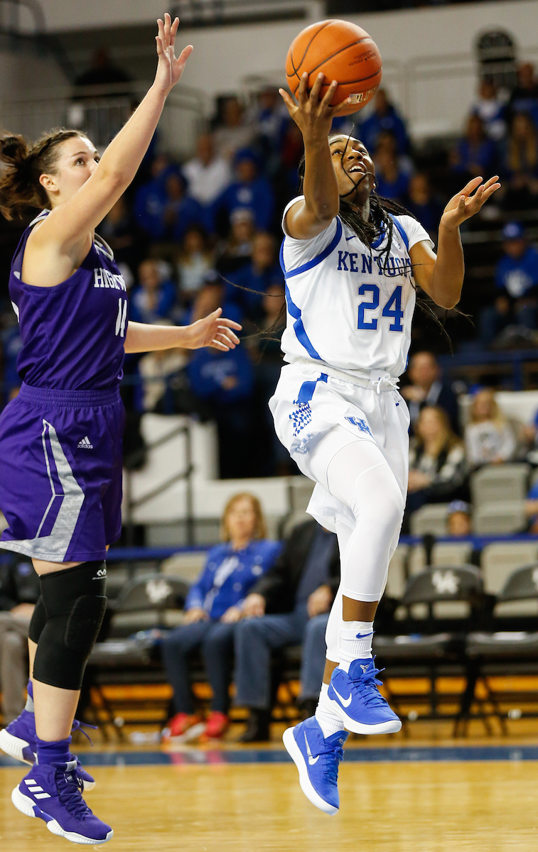 Taylor Murray. Layup. 

UK Women's Basketball beat High Point University 71-49 at Memorial Coliseum  on Sunday, November 18th, 2018.

Photo by Eddie Justice | UK Athletics