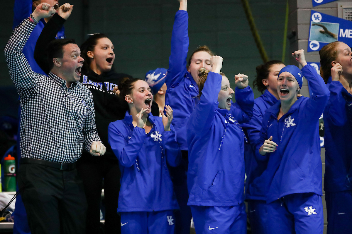 The UK men's and women's swim and drive teams beat Louisville on Senior Day at the Lancaster Aquatic Center on Saturday, January 26, 2019.

Photo by Elliott Hess | UK Athletics