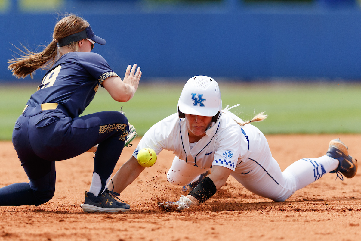ERIN COFFEL.

Kentucky falls to Notre Dame, 12-3.

Photo by Elliott Hess | UK Athletics