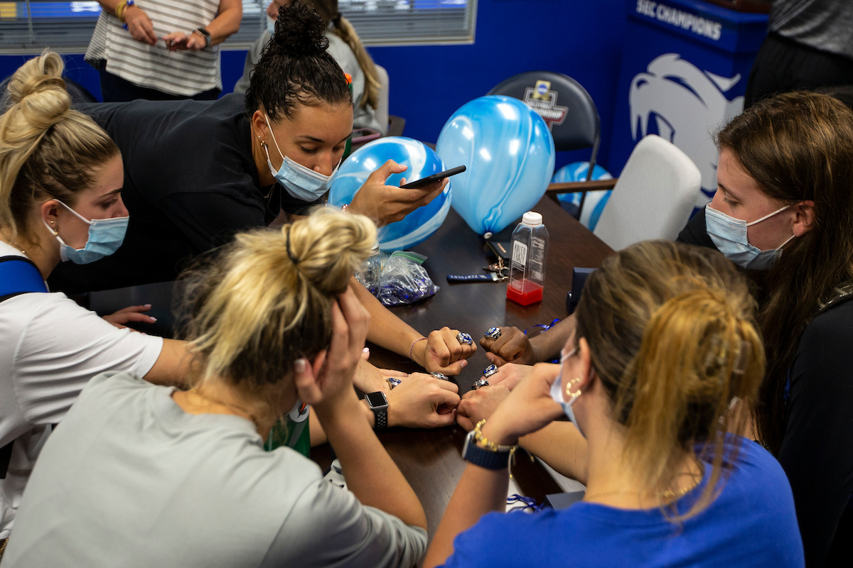 Kentucky Volleyball receives their National Championship rings.

Photo by Grace Bradley | UK Athletics