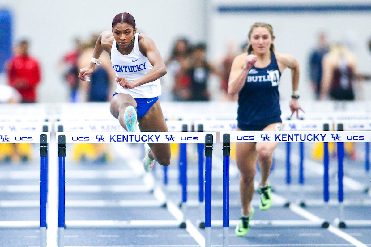 Masai Russell.

Jim Green Track Invitational.

Photo by Grace Bradley | UK Athletics