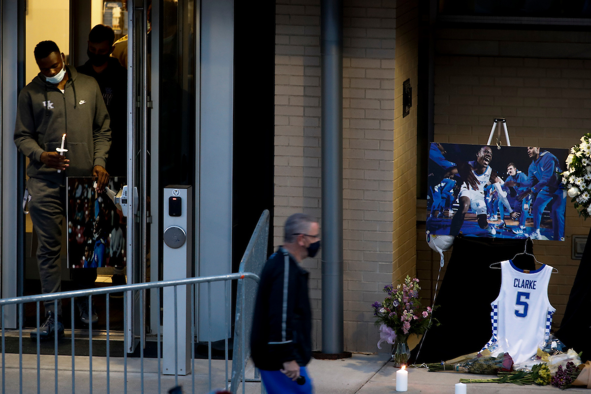 Terrence Clarke candlelight vigil. 

Photo by Chet White | UK Athletics