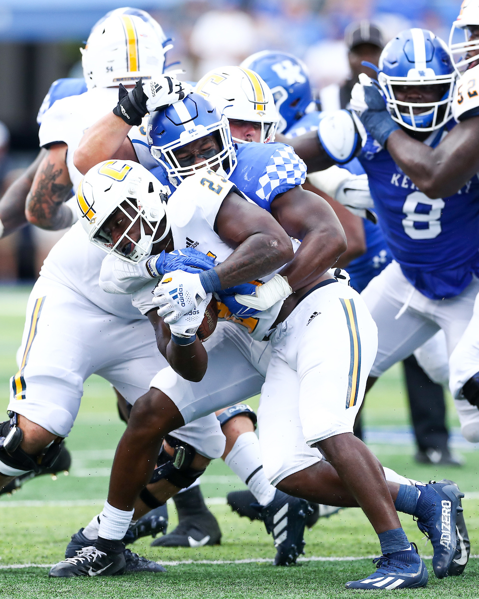Josh Paschal.

UK beats UTC, 28-23.

Photo by Elliott Hess | UK Athletics