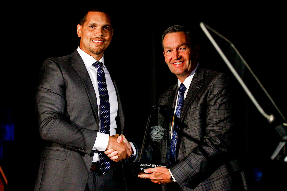 Andre Woodson. Mitch Barnhart. 

UK Athletics Hall of Fame. 

Photo by Eddie Justice | UK Athletics