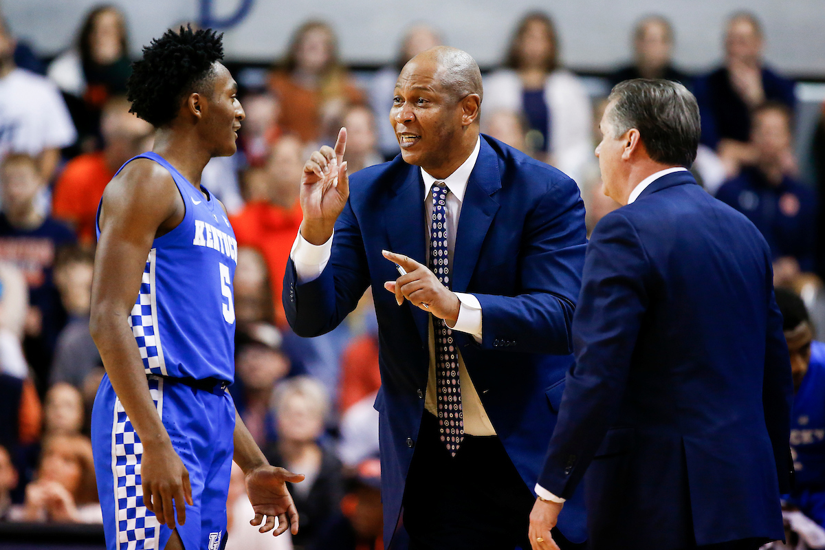 Immanuel Quickley. Kenny Payne. John Calipari.

Kentucky beat Auburn 82-80 at Auburn Arena in Auburn, AL., on Saturday, January 19, 2019.

Photo by Chet White | UK Athletics