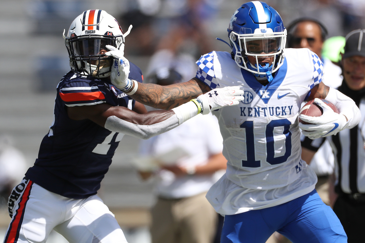 A.J. Rose Jr.

Kentucky falls to Auburn, 13-29.

Photo by Elliott Hess | UK Athletics