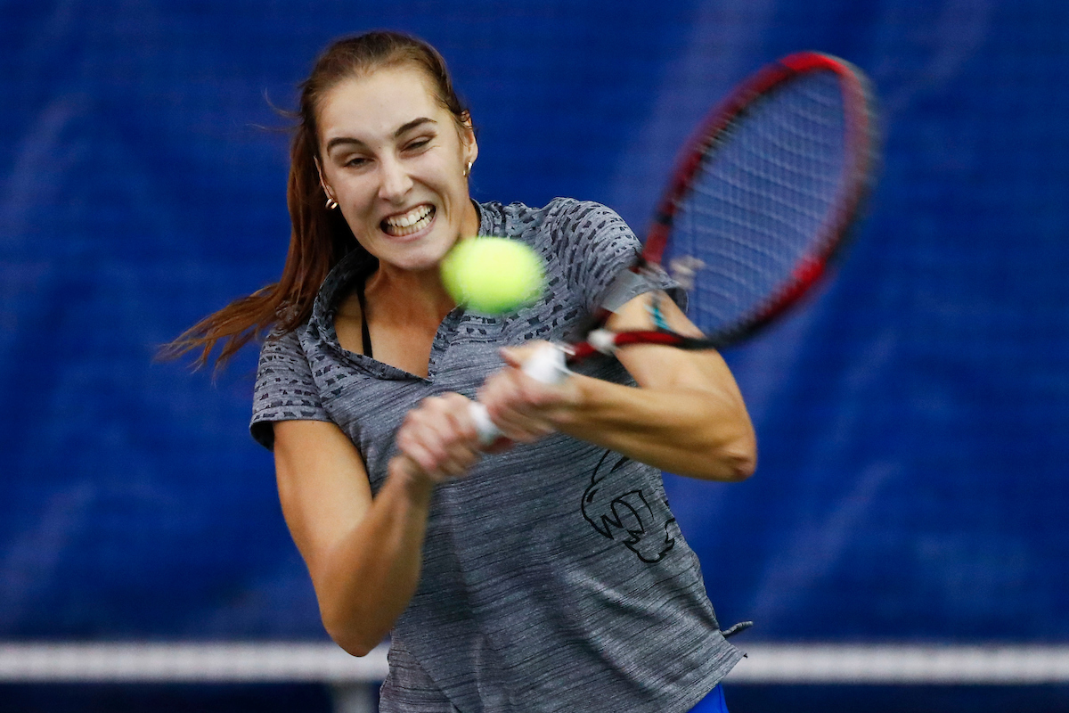 Anastasia Tkachenko.

Kentucky beats South Florida 4-0.

Photo by Hannah Phillips | UK Athletics