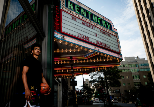 Jacob Toppin.

UK menâ??s basketball photo shoot at the Kentucky Theater.

Photo by Chet White | UK Athletics