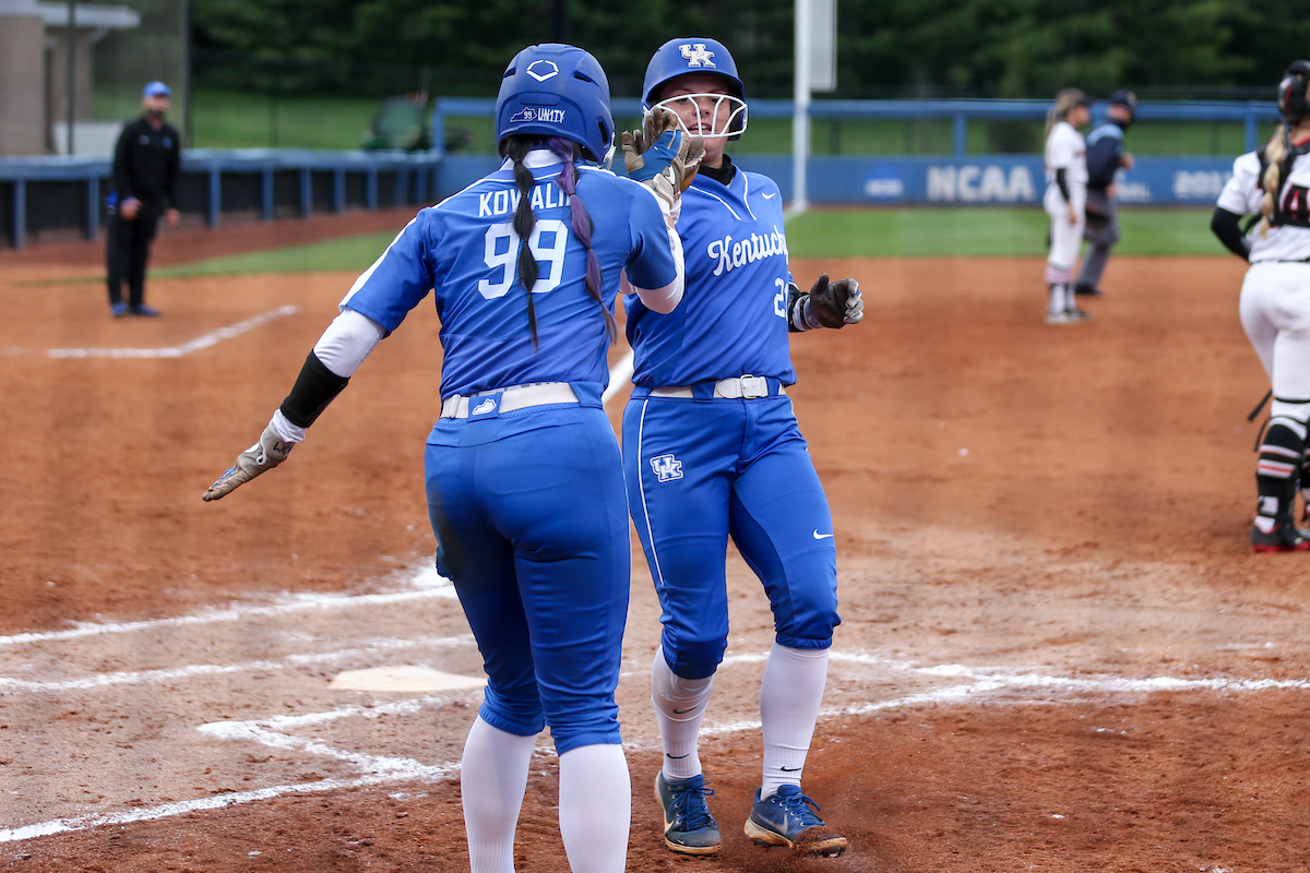 Kayla Kowalik and Erin Coffel.

Kentucky loses to Georgia 8 - 9.

Photo by Sarah Caputi | UK Athletics