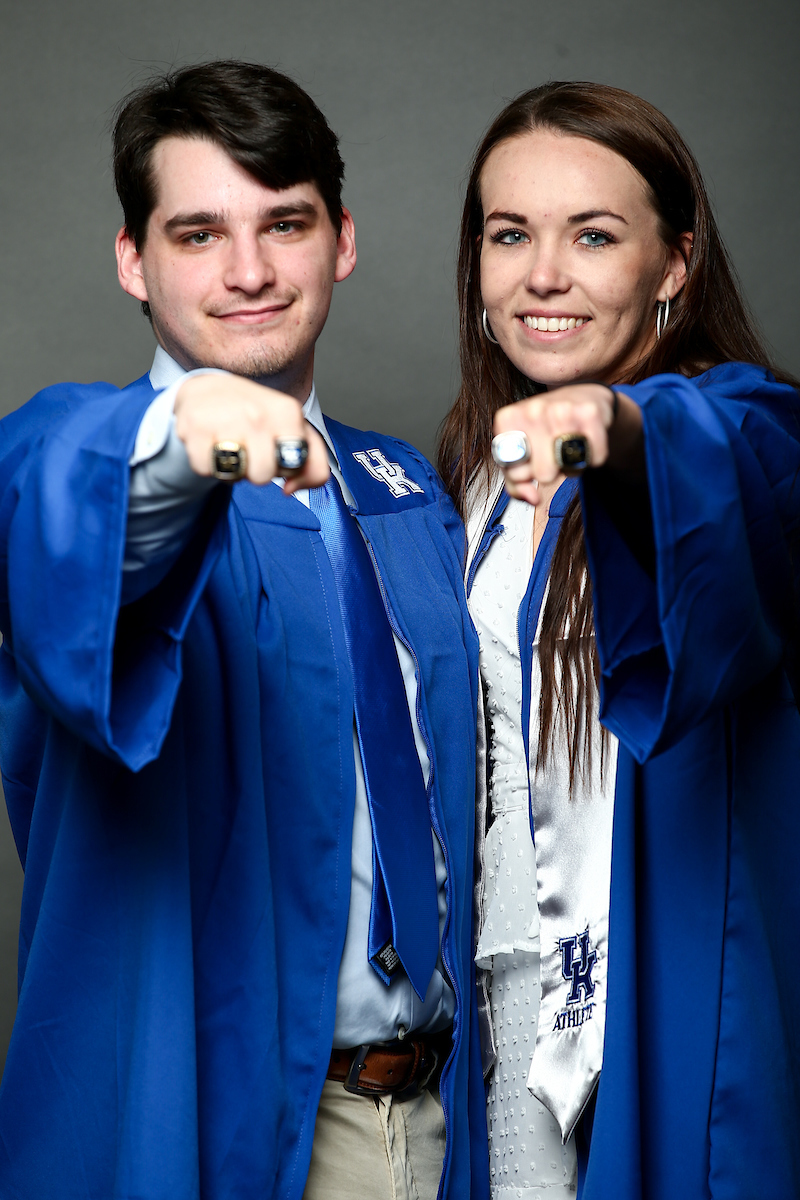 Hailee Sigmon. Mason Joachim.

2020-21 Graduation.

Photo by Eddie Justice | UK Athletics