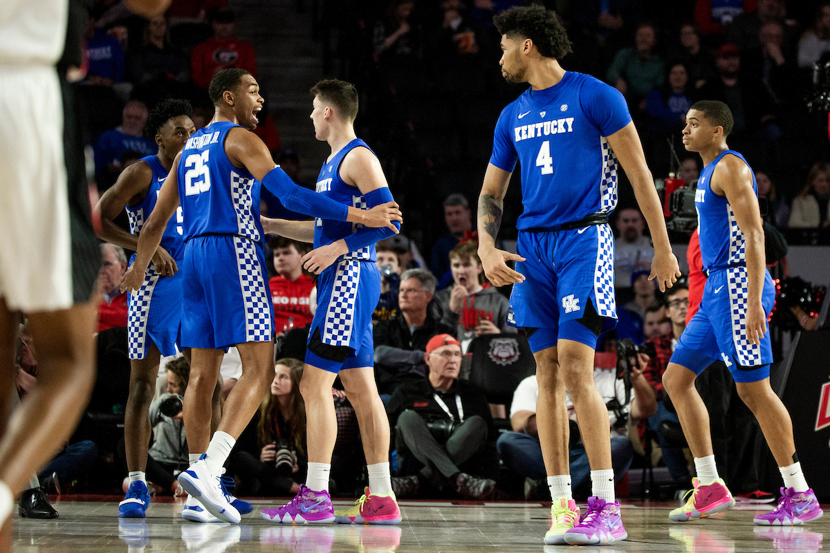 PJ Washington. Immanuel Quickley. Tyler Herro. Nick Richards. Keldon Johnson.

Kentucky beat Georgia 69-49 at Stegeman Coliseum in Athens, Ga., on Tuesday, January 15, 2019.

Photo by Chet White | UK Athletics