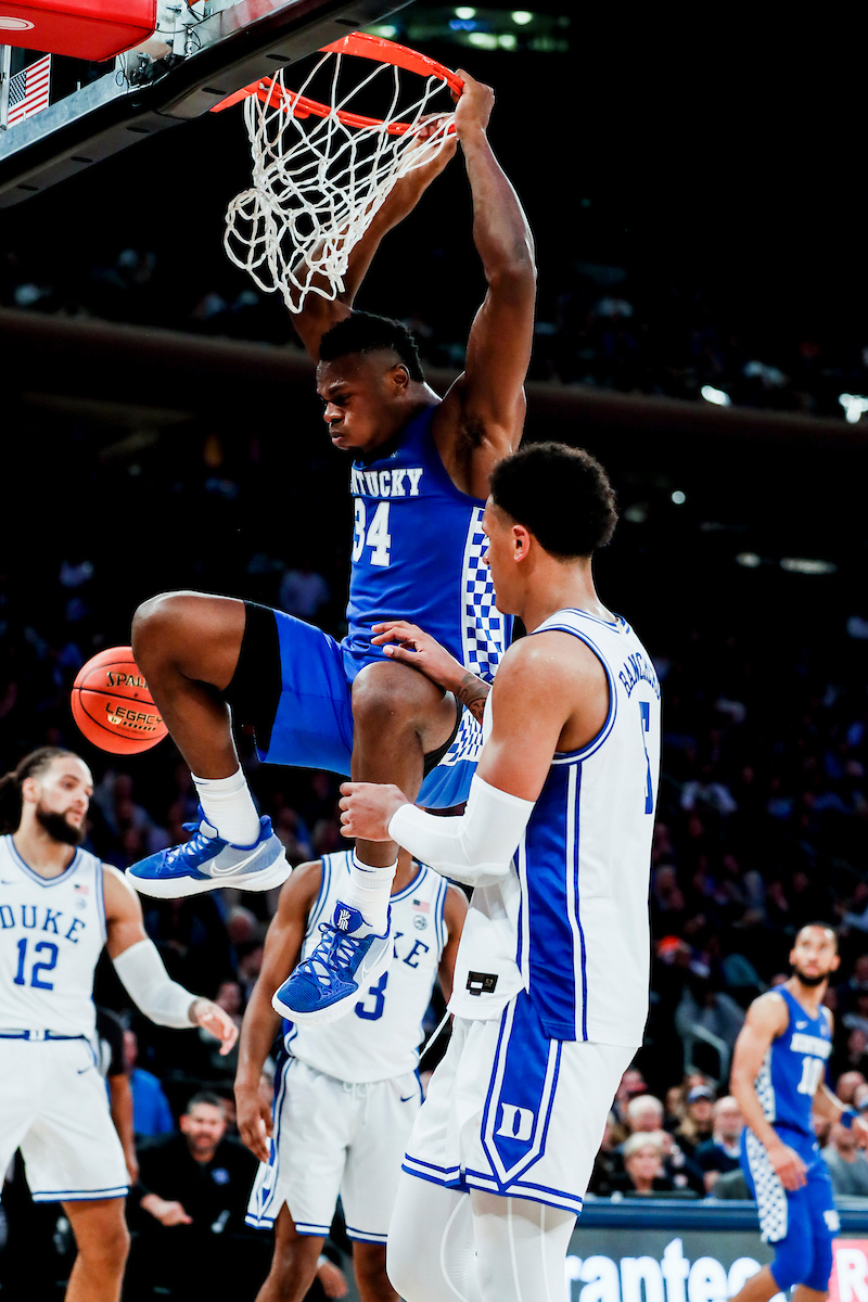 Oscar Tshiebwe.

Kentucky loses to Duke 79-71 in the Champions Classic at Madison Square Garden in New York on Nov. 9, 2021.

Photos by Chet White | UK Athletics