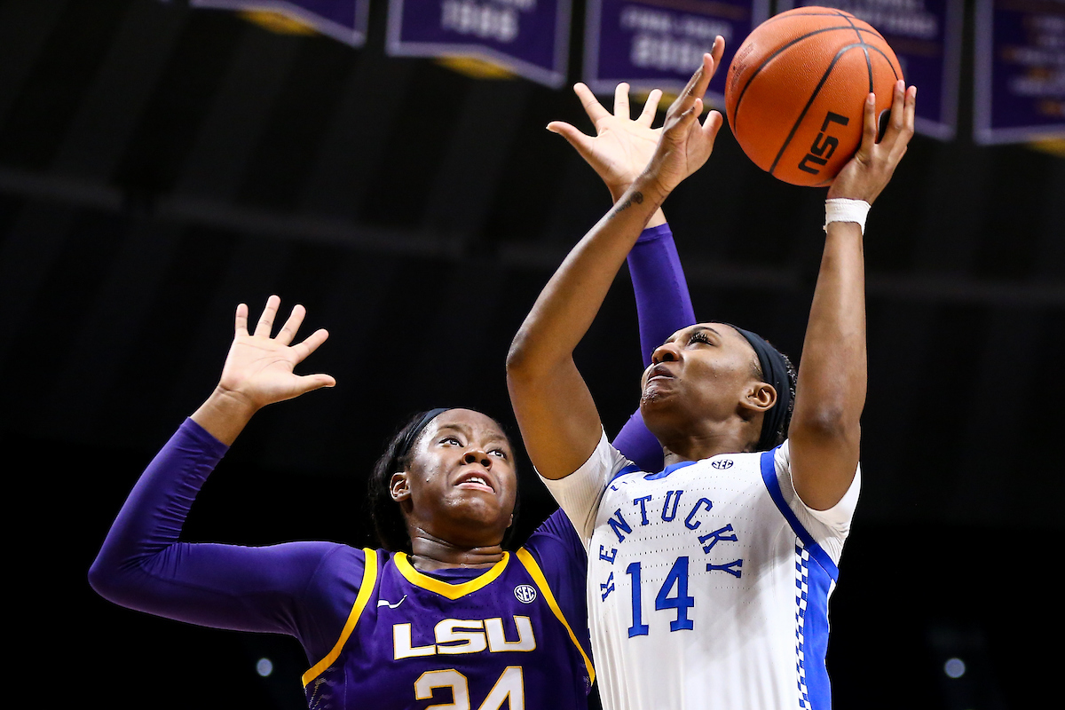Tatyana Wyatt. 

Kentucky falls to LSU 65-59. 

Photo by Eddie Justice | UK Athletics