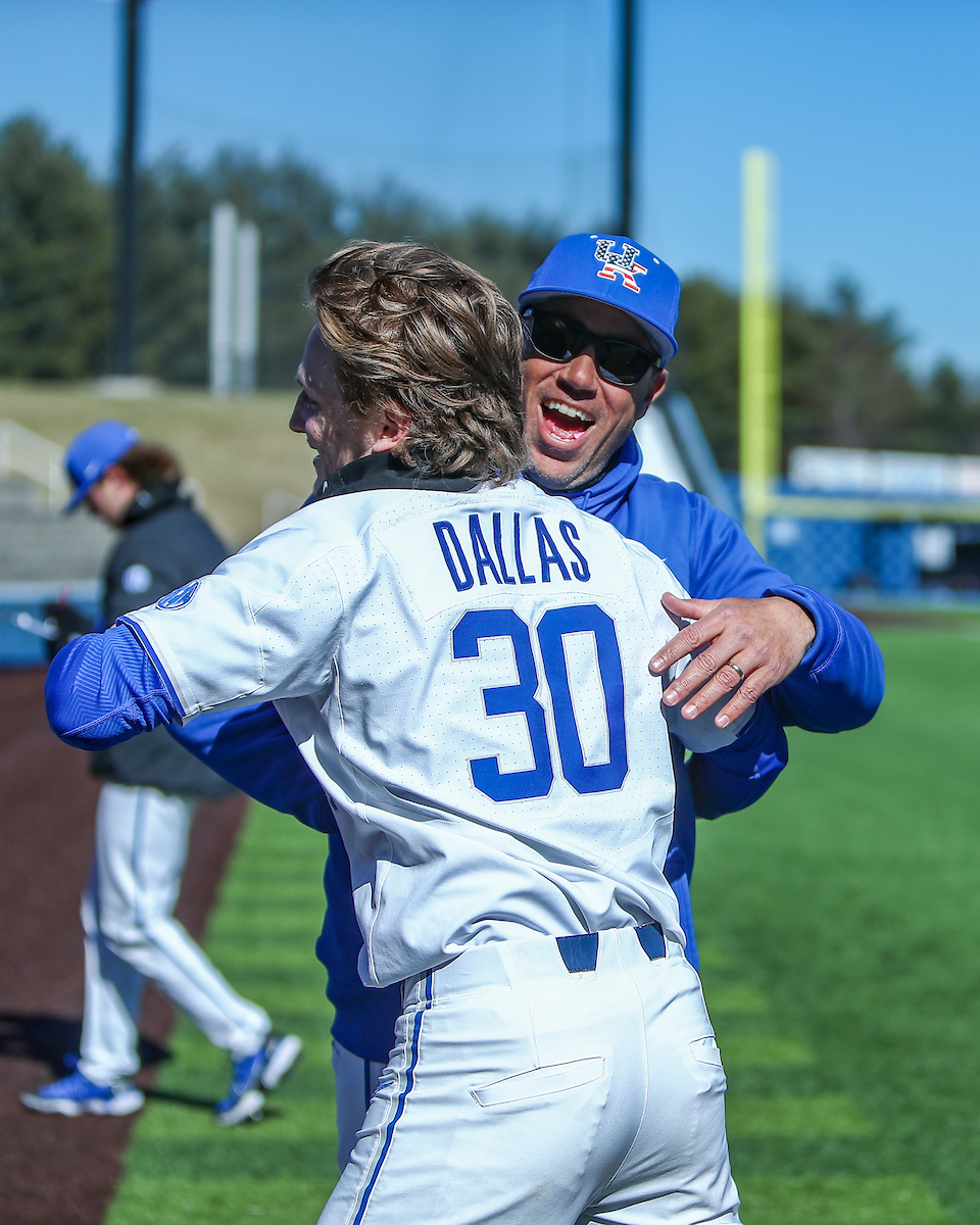 Coach Nick Mingione and Michael Dallas.

Kentucky beats High Point 4-3.

Photo by Sarah Caputi | UK Athletics