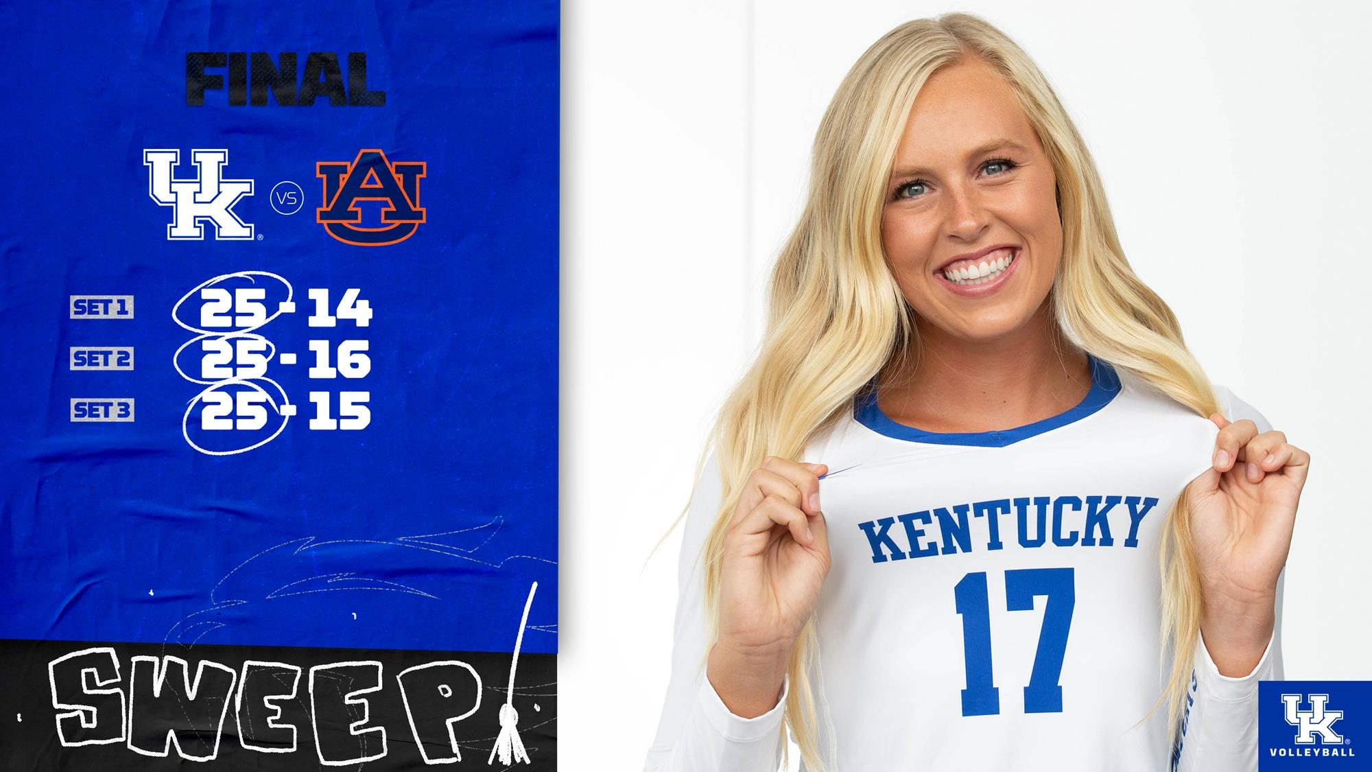 Stumler’s Double-Double Leads No. 2 Kentucky To Sweep of Auburn