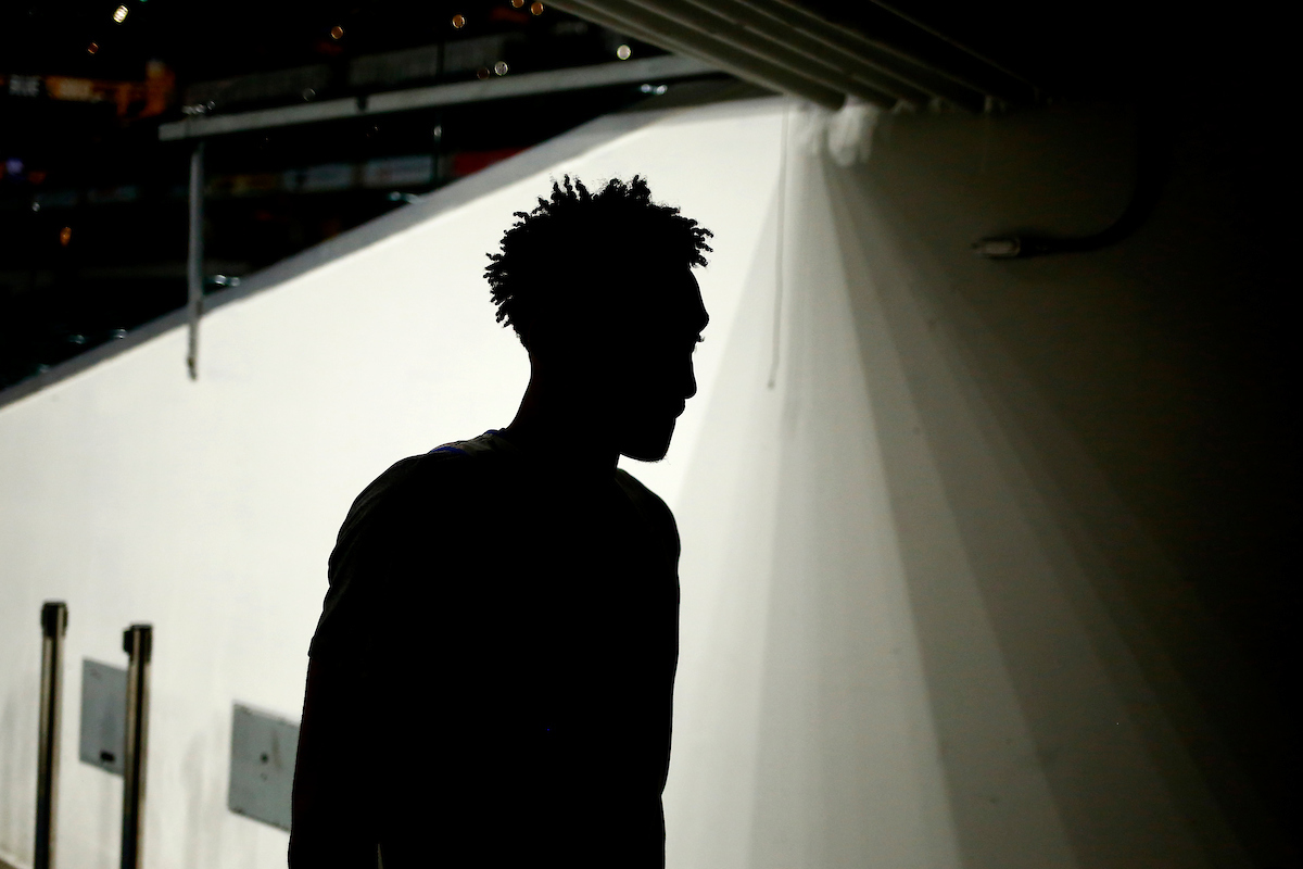 Immanuel Quickley.

BANKERS LIFE FIELDHOUSE practice.

Photo by Chet White | UK Athletics