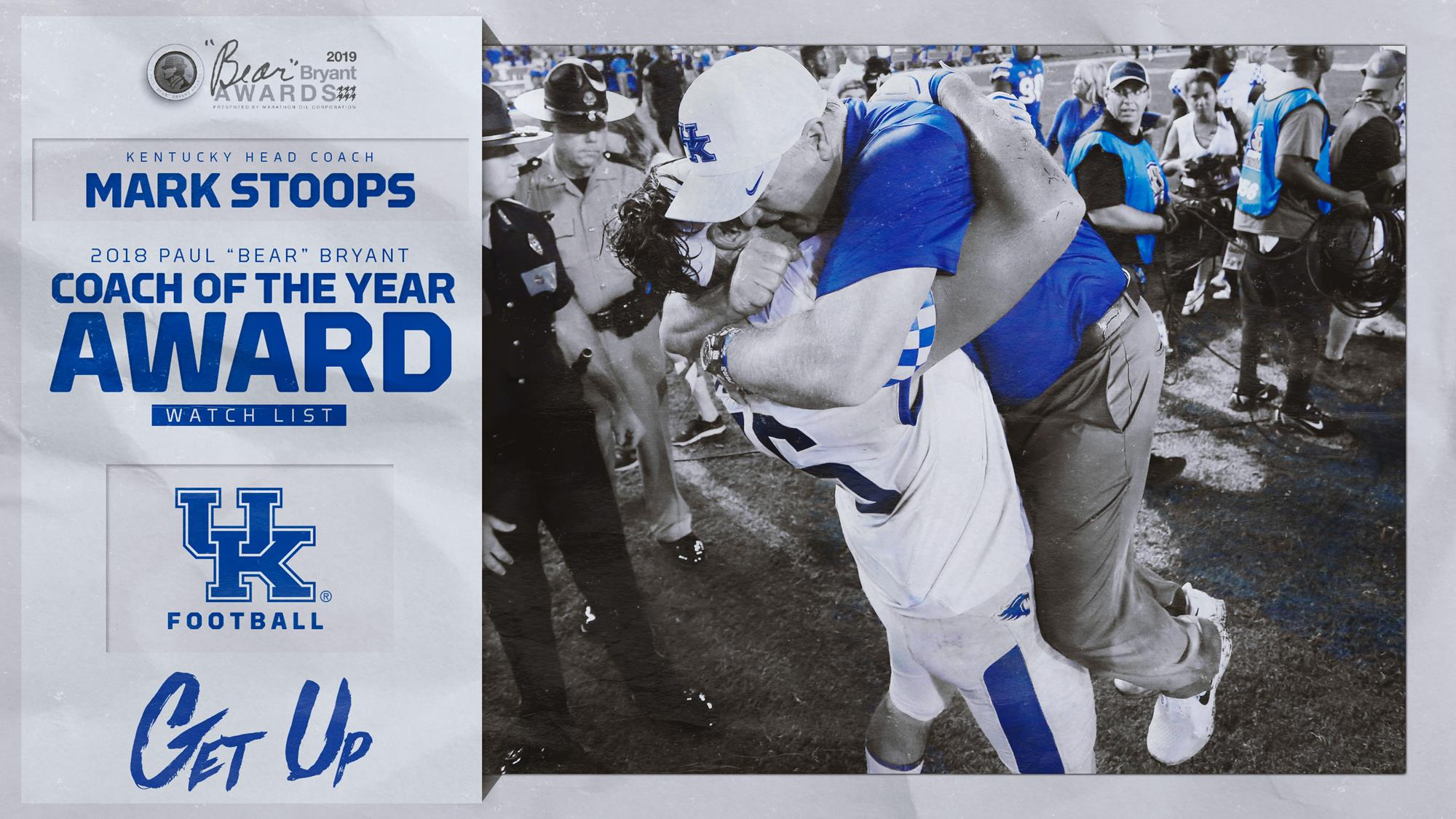 Mark Stoops Added to Watch List for 2018 Paul “Bear” Bryant Coach of the Year