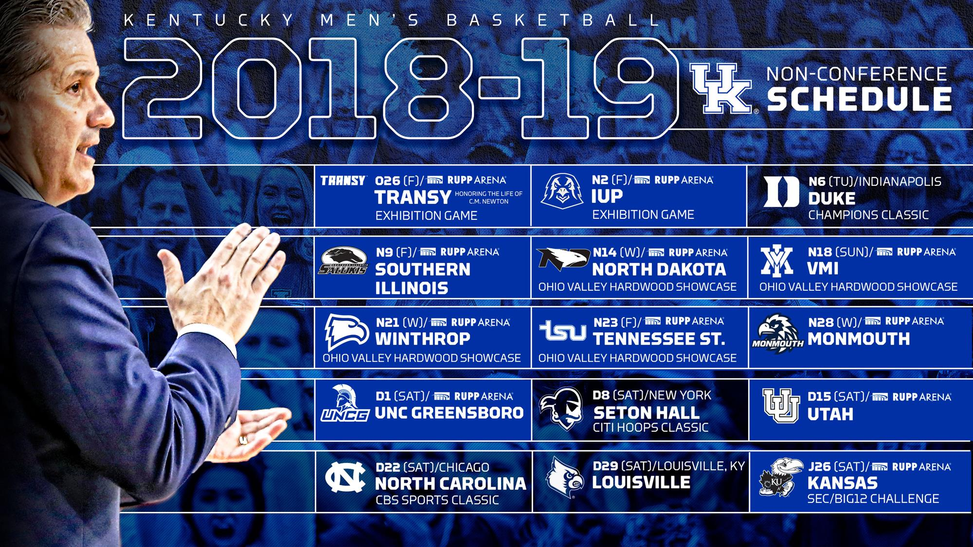 UK Men’s Basketball Completes 2018-19 Nonconference Schedule