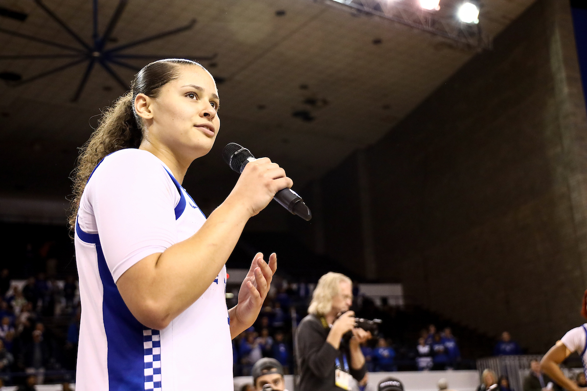 Sabrina Haines. 

Kentucky beat Georgia 88-77.

Photo by Eddie Justice | UK Athletics