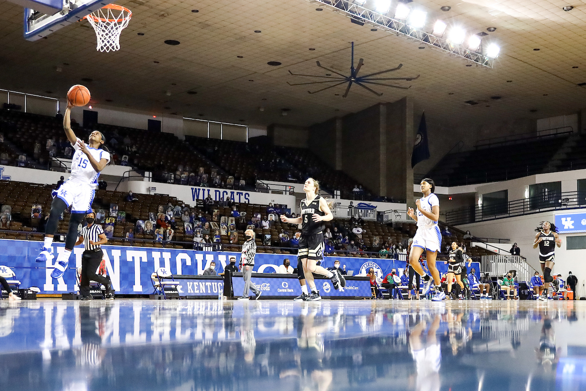 Chasity Patterson. 

Kentucky beats Worfford 98-37.

Photo by Eddie Justice | UK Athletics