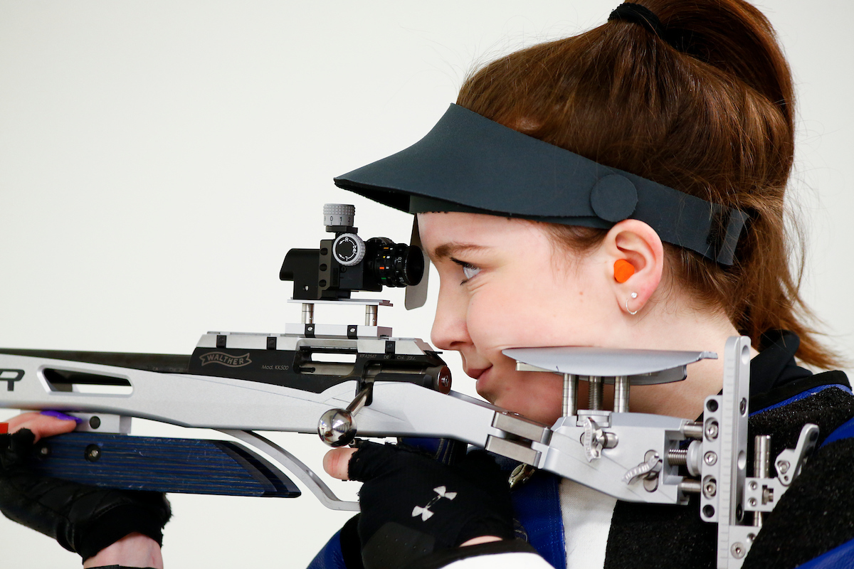 Allison Buesseler. 

Kentucky NCAA Rifle Qualifier. 

Photo By Barry Westerman | UK Athletics