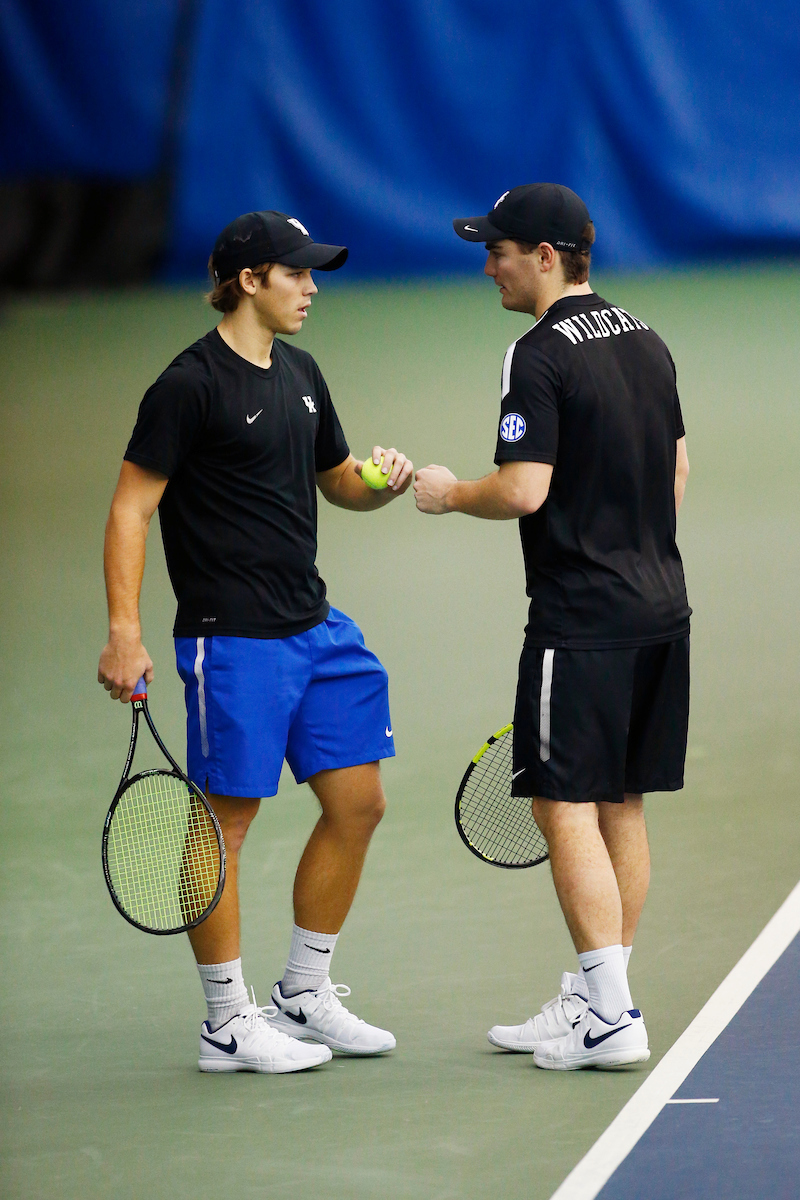 Gus Benson. Trey Yates.

The University of Kentucky men?s tennis squad in action against EKU on Friday, January 19th, 2018, at the Hilary J. Boone Center in Lexington, Ky.

Photo by Quinn Foster I UK Athletics
