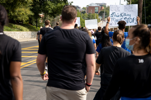 Sign. 

Social Justice March and Unity Fair

Photo by Eddie Justice | UK Athletics