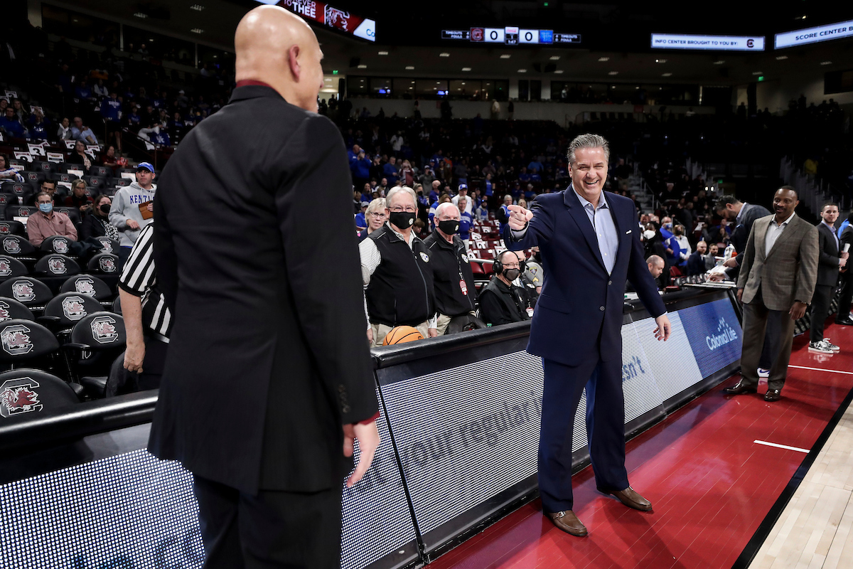 John Calipari. Frank Martin.

Kentucky beat South Carolina 86-76.

Photos by Chet White | UK Athletics