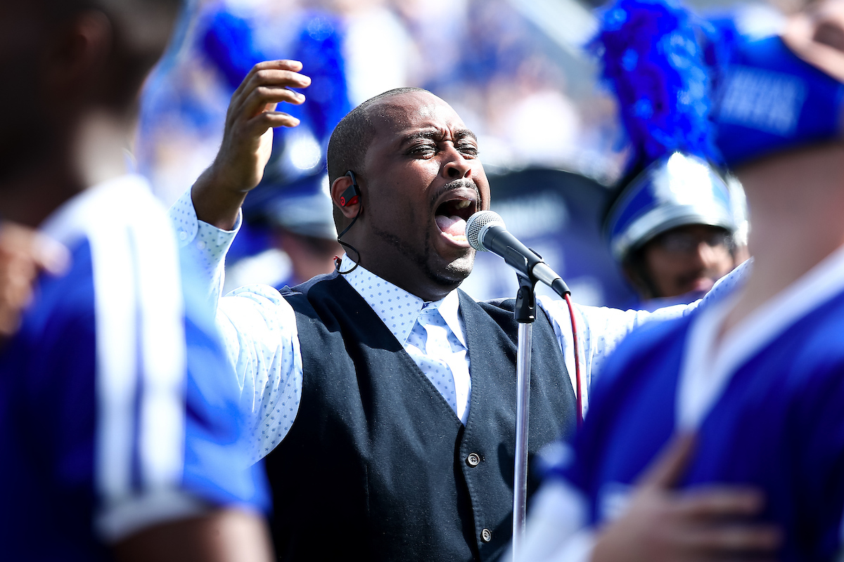 National Anthem.

UK beat ULM 45-10.

Photo by Eddie Justice | UK Athletics