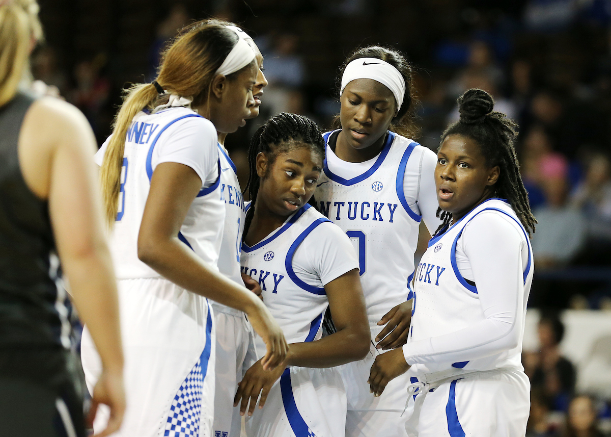 Team
The Women's Basketball team beat Lincoln Memorial University.
Photo by Britney Howard | UK Athletics