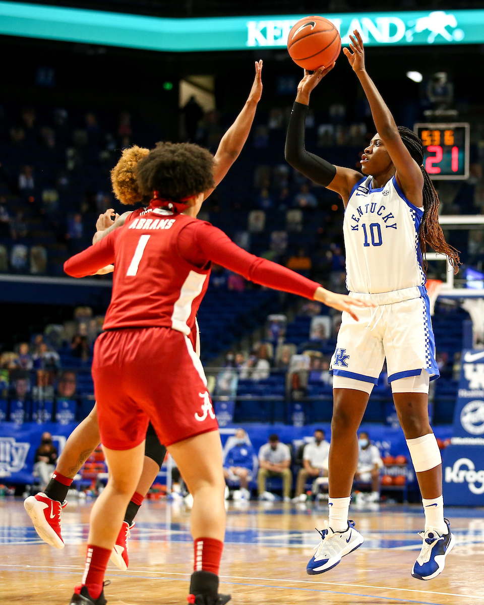 Rhyne Howard. 

Kentucky beats Alabama 81-68.

Photo by Eddie Justice | UK Athletics