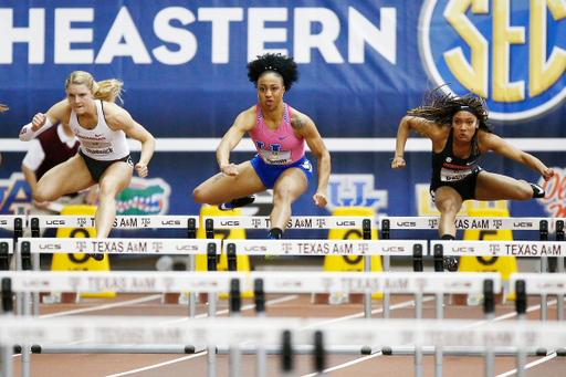 Jasmine Camacho-Quinn.

The University of Kentucky track and field team competes in day two of the 2018 SEC Indoor Track and Field Championships at the Gilliam Indoor Track Stadium in College Station, TX., on Sunday, February 25, 2018.

Photo by Chet White | UK Athletics