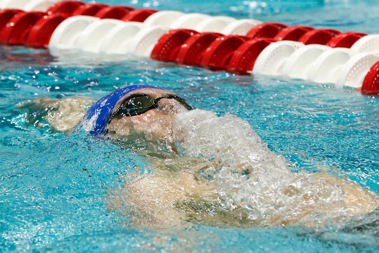 Joshua Swart is seen during the men's 200 backstroke during the final day of the 2019 SEC Swimming and Diving Championships in the Gabrielsen Natatorium at the University of Georgia in Athens, Ga., on Saturday, Feb. 23, 2019. (Casey Sykes)