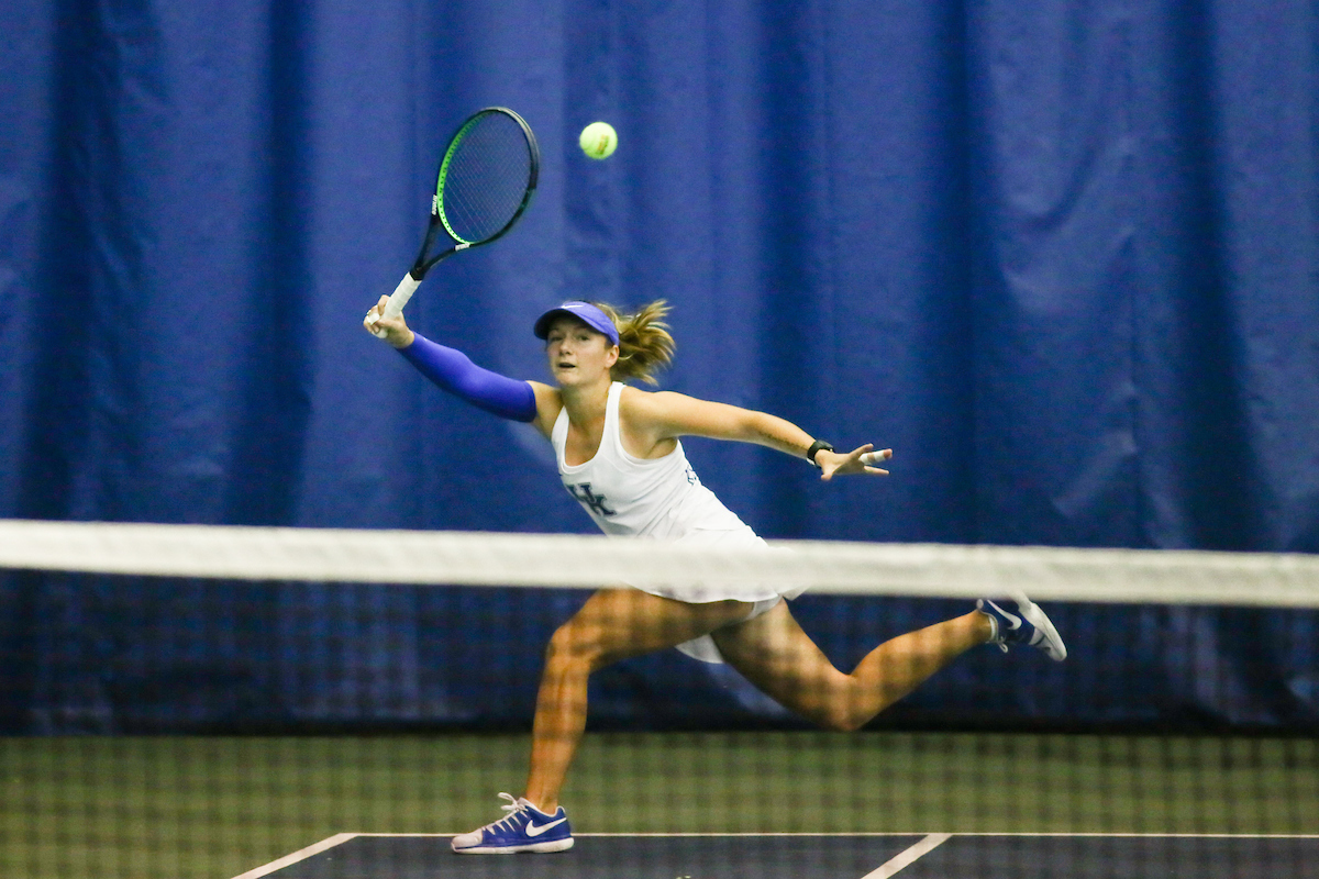 Tiphanie Fiquet.

Kentucky women's tennis hosts Miami University (OH).

Photo by Hannah Phillips | UK Athletics