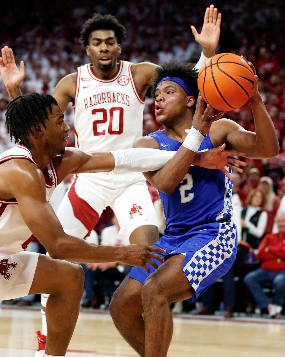 Sahvir Wheeler. 

Kentucky falls to Arkansas, 75-73.

Photo by Elliott Hess | UK Athletics