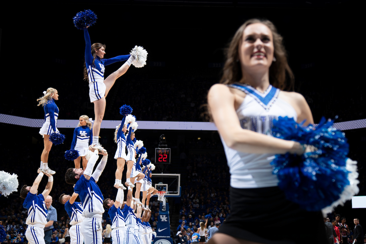 Cheerleaders.

UK beats VMI 92-82 at Rupp Arena.

Photo by Chet White | UK Athletics
