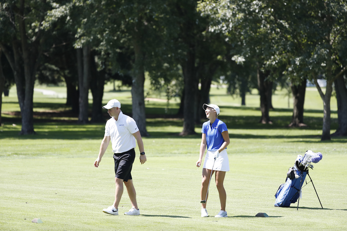 Brian May. Leo Bettel.

Women's golf practice.

Photo by Chet White | UK Athletics