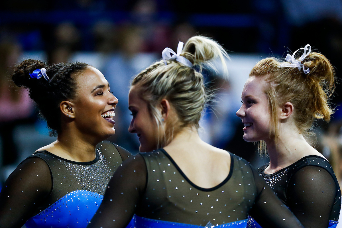Danaea Davis. Alex Hyland. Sidney Dukes.

The UK gymnastics team hosted #11 Auburn at Memorial Coliseum.

Photo by Chet White| UK Athletics
