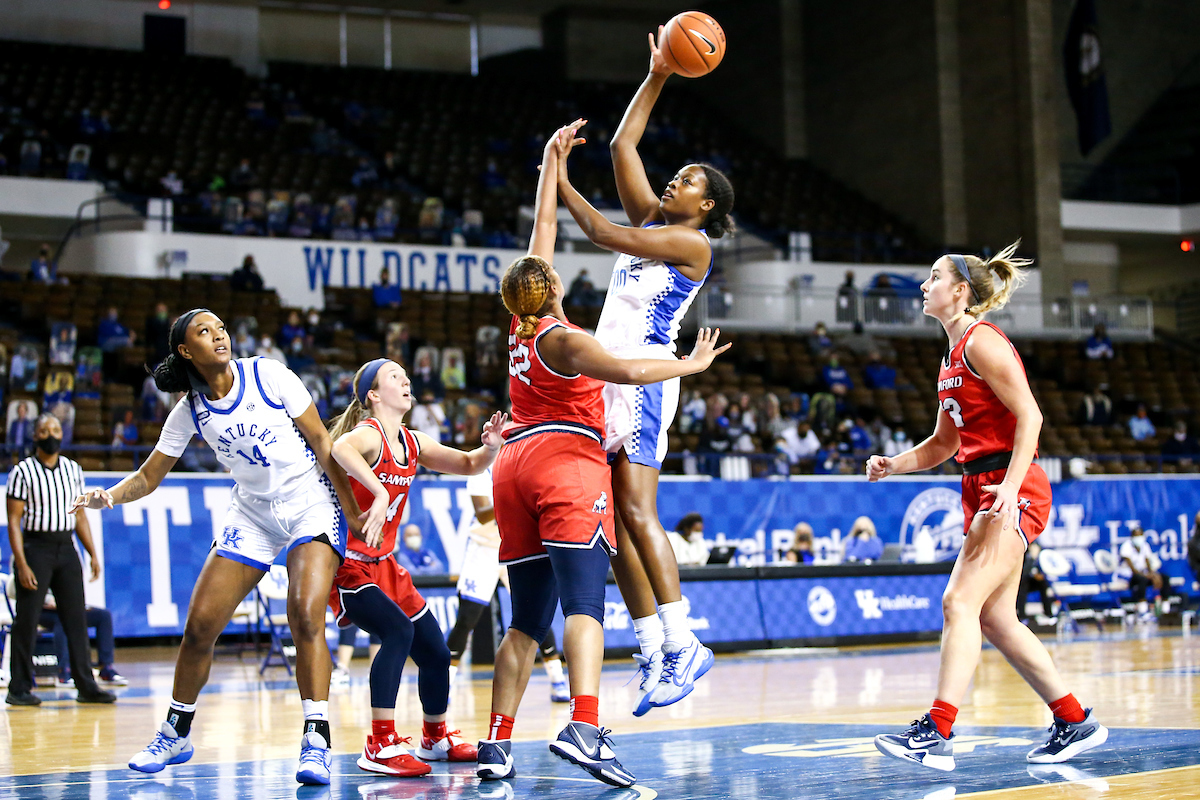 Olivia Owens.  

Kentucky beats Samford 88-54.

Photo by Eddie Justice | UK Athletics