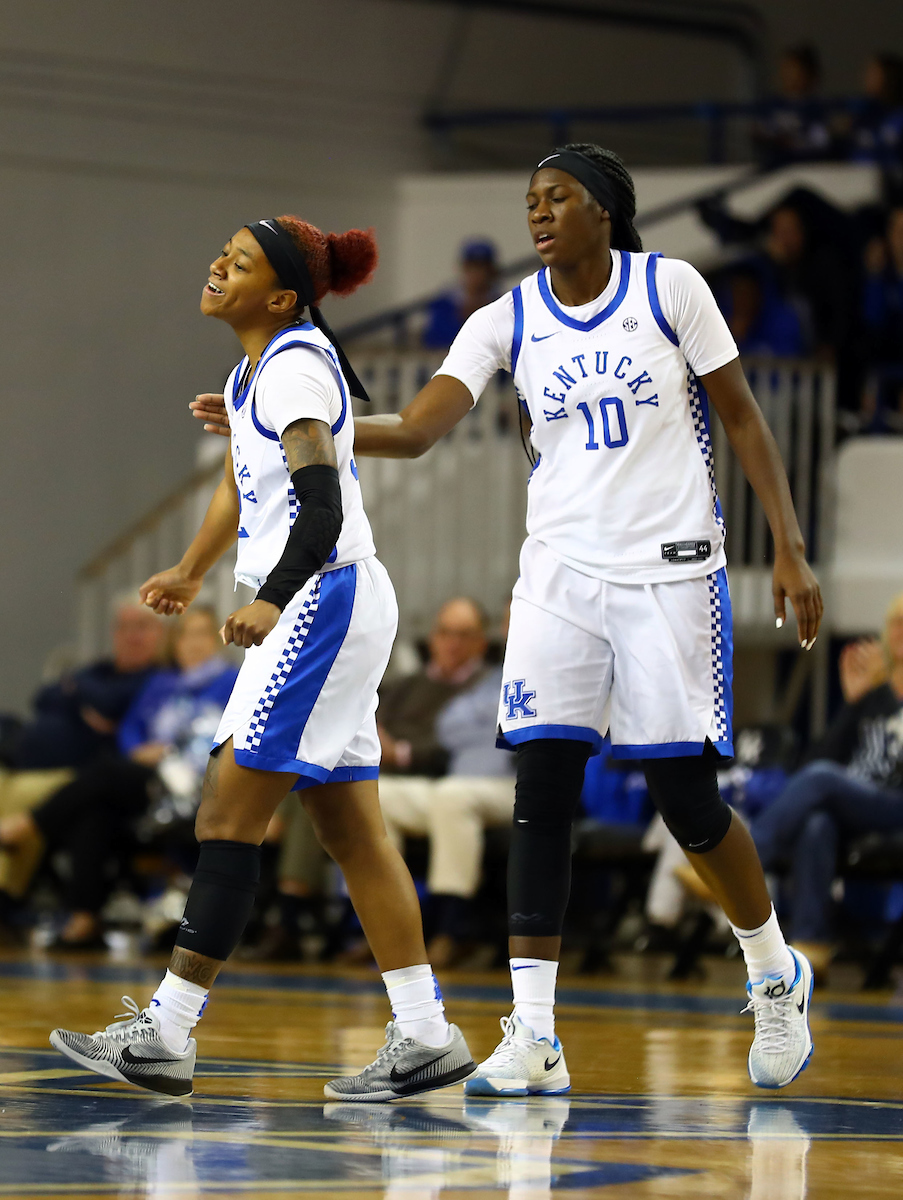 Jaida Roper, Rhyne Howard

Kentucky beats Stetson 67-48. 

Photo by Britney Howard | Staff